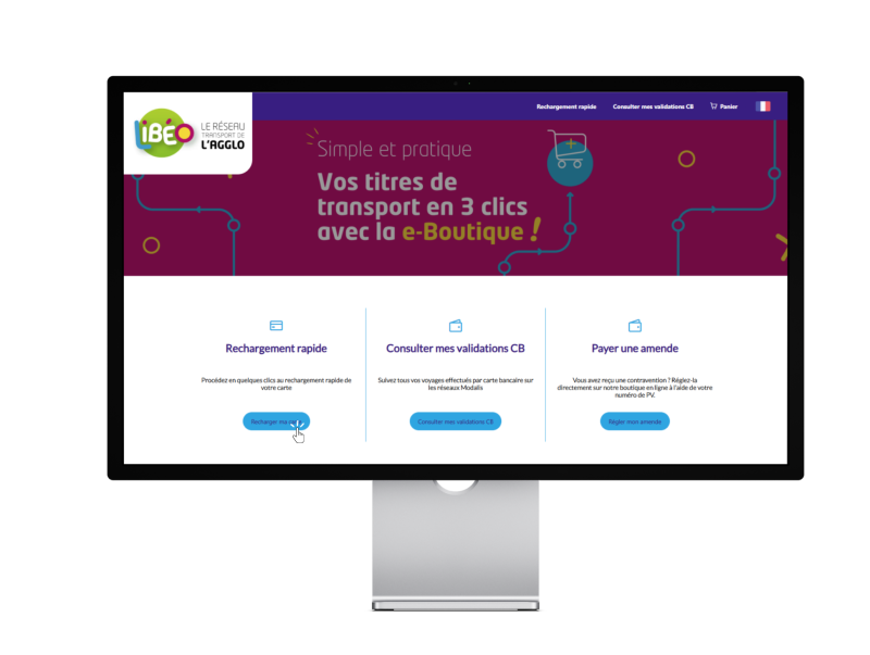 page d'accueil e-boutique